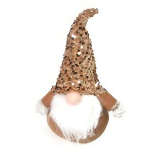 Gnome 12" Stuffed Plush Christmas Santa With Gold Sequins XMAS ELF Holiday Decor